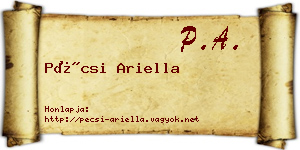 Pécsi Ariella névjegykártya