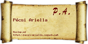 Pécsi Ariella névjegykártya