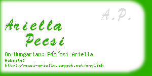 ariella pecsi business card